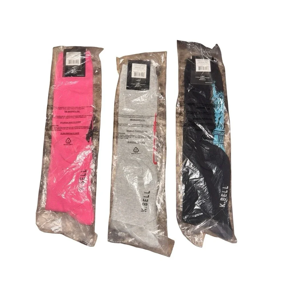 K Bell Knee High Socks Women’s 3 Pack Paris NYC Statue Novelty